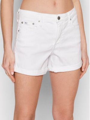 Shorts en jean Calvin Klein Jeans blanc
