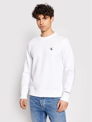 Siuvinėtas džemperis Calvin Klein Jeans balta