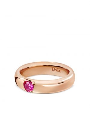 Rožinio aukso žiedas su širdelėmis Dodo