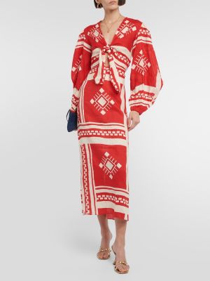 Robe longue en lin Johanna Ortiz rouge