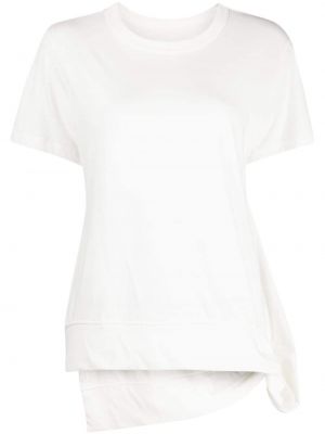 Asimetriškas medvilninis marškinėliai Yohji Yamamoto balta