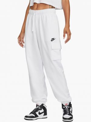 Флісові штани карго оверсайз Nike білі