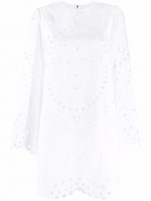 Dolga obleka z vezenjem Dolce & Gabbana bela