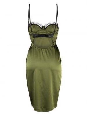 Zielona jedwabna sukienka koronkowa Kiki De Montparnasse