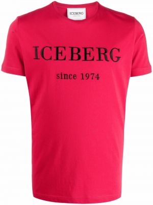 Camiseta con bordado Iceberg rojo