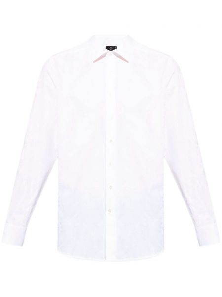 Памучна дълга риза на цветя с принт Etro бяло