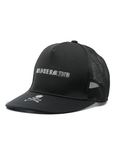 Tinklinis kepurė su snapeliu su kristalais Mastermind Japan juoda