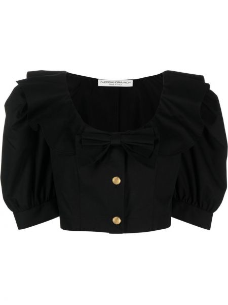 Блуза с панделка Alessandra Rich черно