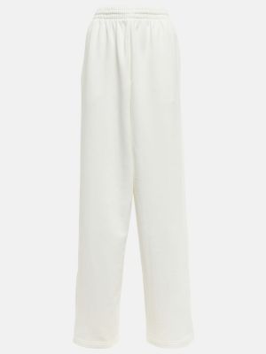 Памучни флийс спортни панталони Wardrobe.nyc бяло