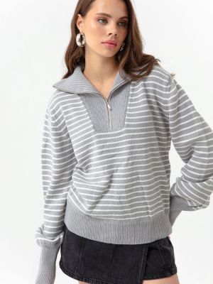 Pruhovaný sveter na zips Lafaba
