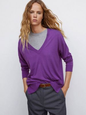 Пуловер Mango фиолетовый