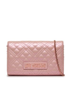 Pisemska torbica iz rožnatega zlata Love Moschino