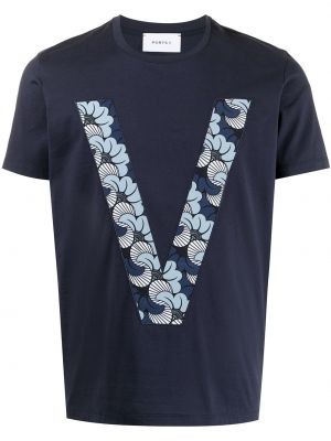 Памучна тениска с принт Ports V синьо