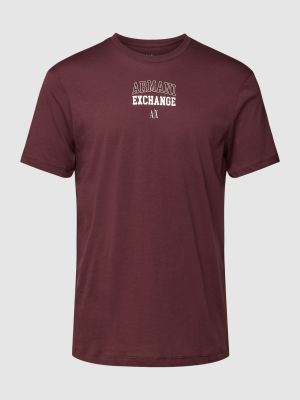 Koszulka z nadrukiem Armani Exchange bordowa