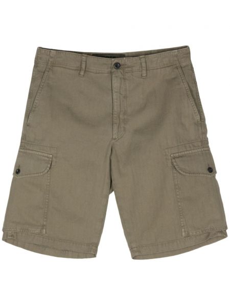 Shorts cargo à rayures avec poches Incotex vert