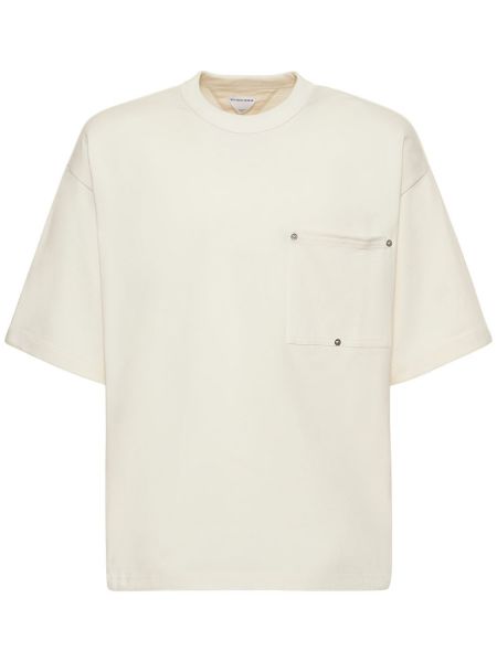 Camiseta de algodón de tela jersey Bottega Veneta blanco