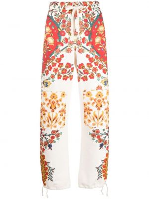Květinové sportovní kalhoty s potiskem Etro bílé