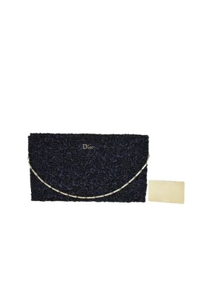 Aksamitna torebka retro Dior Vintage niebieska
