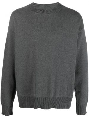 Sweter bawełniany z okrągłym dekoltem Margaret Howell szary
