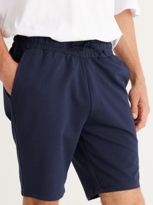 Pletene pamučne kratke hlače s džepovima Altinyildiz Classics plava