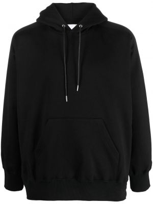 Pamučna hoodie s kapuljačom Sacai crna