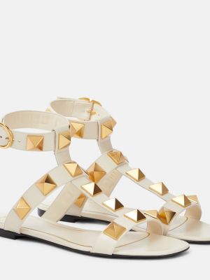 Kožené sandále Valentino Garavani biela