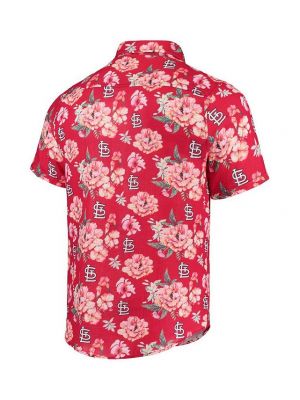 Рубашка на пуговицах в цветочек с принтом Foco красная