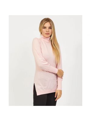 Jersey cuello alto de lana con cuello alto de tela jersey Armani Exchange rosa