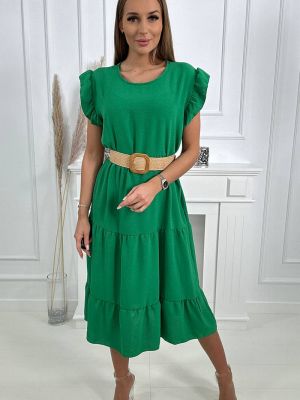 Φόρεμα με βολάν Kesi πράσινο
