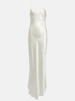 Jedwabna sukienka długa Nili Lotan biała