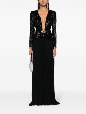 Abendkleid mit plisseefalten Elisabetta Franchi schwarz