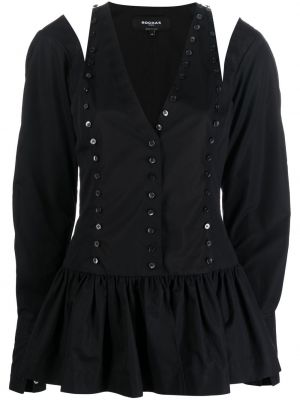 Блуза с копчета с v-образно деколте Rochas черно