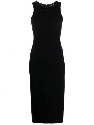 Rochie fără mâneci cu model herringbone Emporio Armani negru