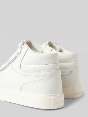 Sneakersy sznurowane na zamek koronkowe Ck Calvin Klein białe