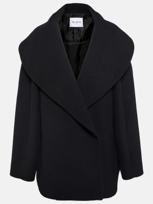 Μάλλινο κοντό παλτό Alaã¯a μαύρο
