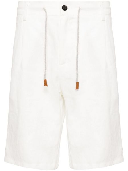 Lanene bermuda kratke hlače Eleventy bijela