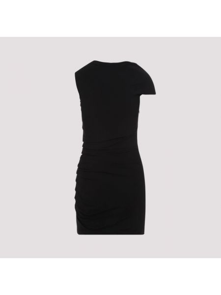Mini vestido con escote v asimétrico Alexander Mcqueen negro