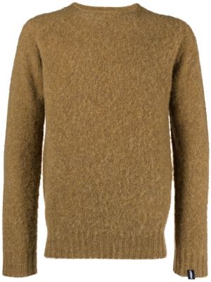 Вълнен пуловер с кръгло деколте Mackintosh кафяво