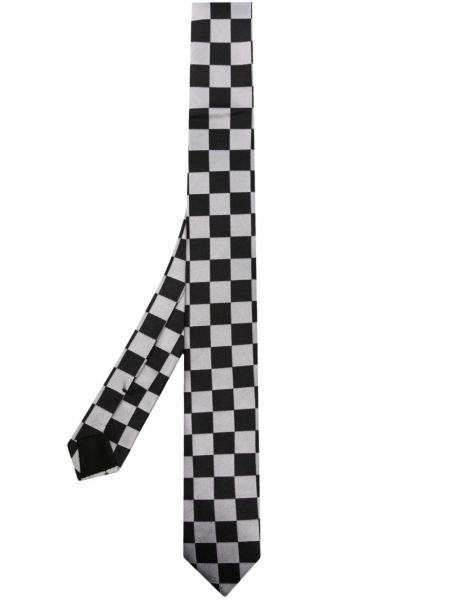 Kostkovaná hedvábná kravata s potiskem Givenchy