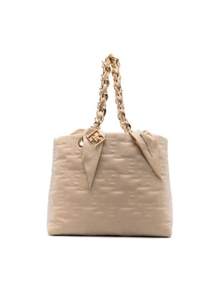 Shopper handtasche mit taschen Elisabetta Franchi beige