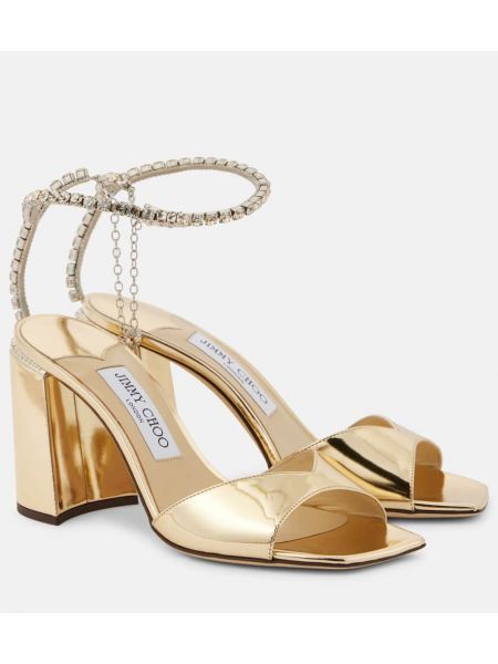 Läder sandaletter Jimmy Choo guld