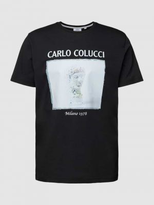 Koszulka z nadrukiem Carlo Colucci czarna