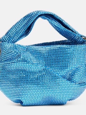 Шопинг чанта с кристали Jimmy Choo синьо