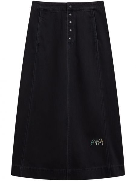 Džínová sukně s výšivkou Sport B. By Agnès B. černé