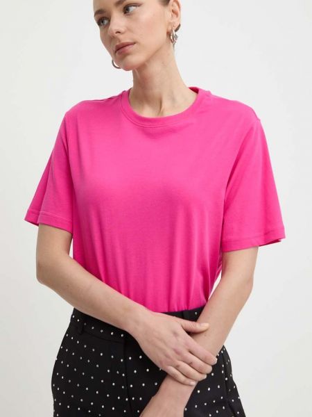 Koszulka bawełniana Silvian Heach różowa