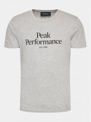 Slim fit priliehavé tričko Peak Performance sivá