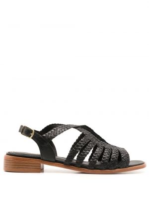 Pletené kožené sandále Sarah Chofakian čierna