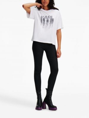 Skinny jeans mit print Karl Lagerfeld schwarz