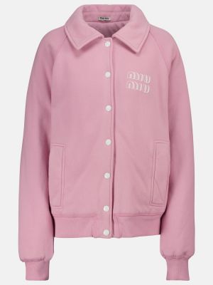 Хлопковая куртка Miu Miu, розовая