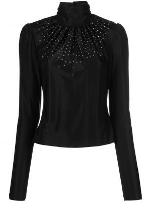 Блуза с пайети Paco Rabanne черно